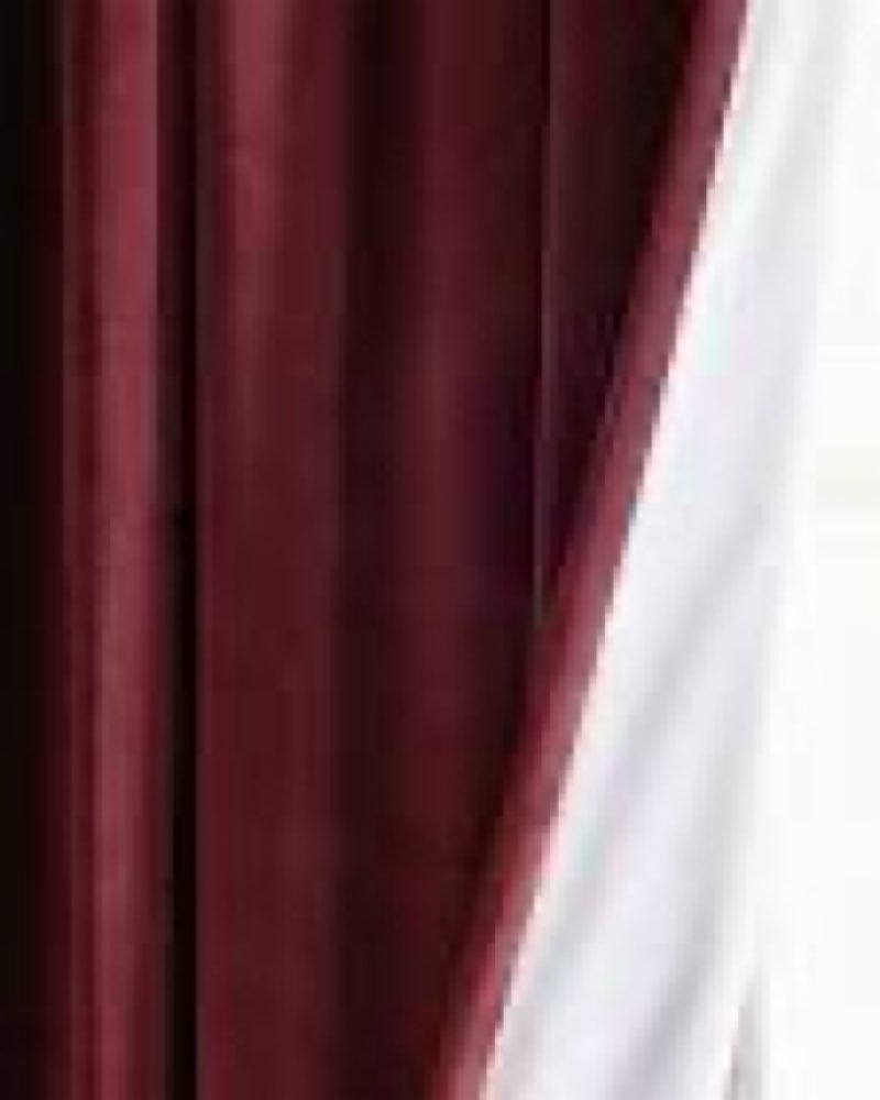 Quince Cotton Velvet Curtain Panel Bordeaux 48x96 Burgundy Red