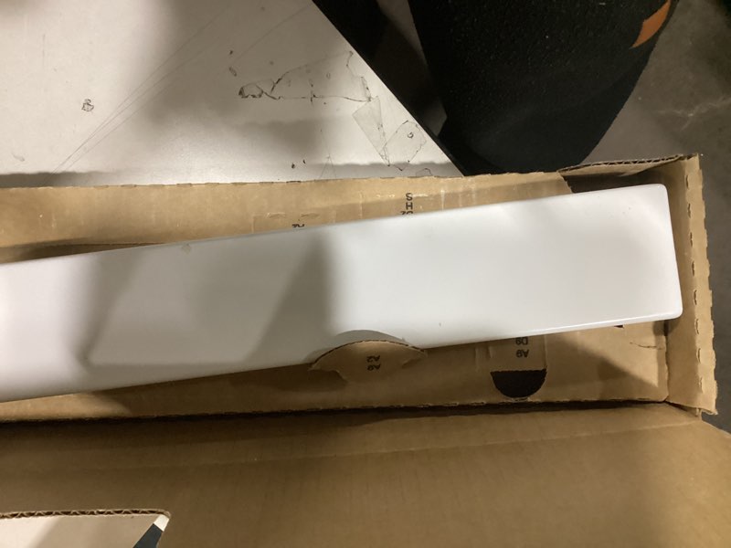 Condition photo showing As Is for  Project Source 2.37-in H x 21.25-in L White Cultured marble Bathroom Side splash