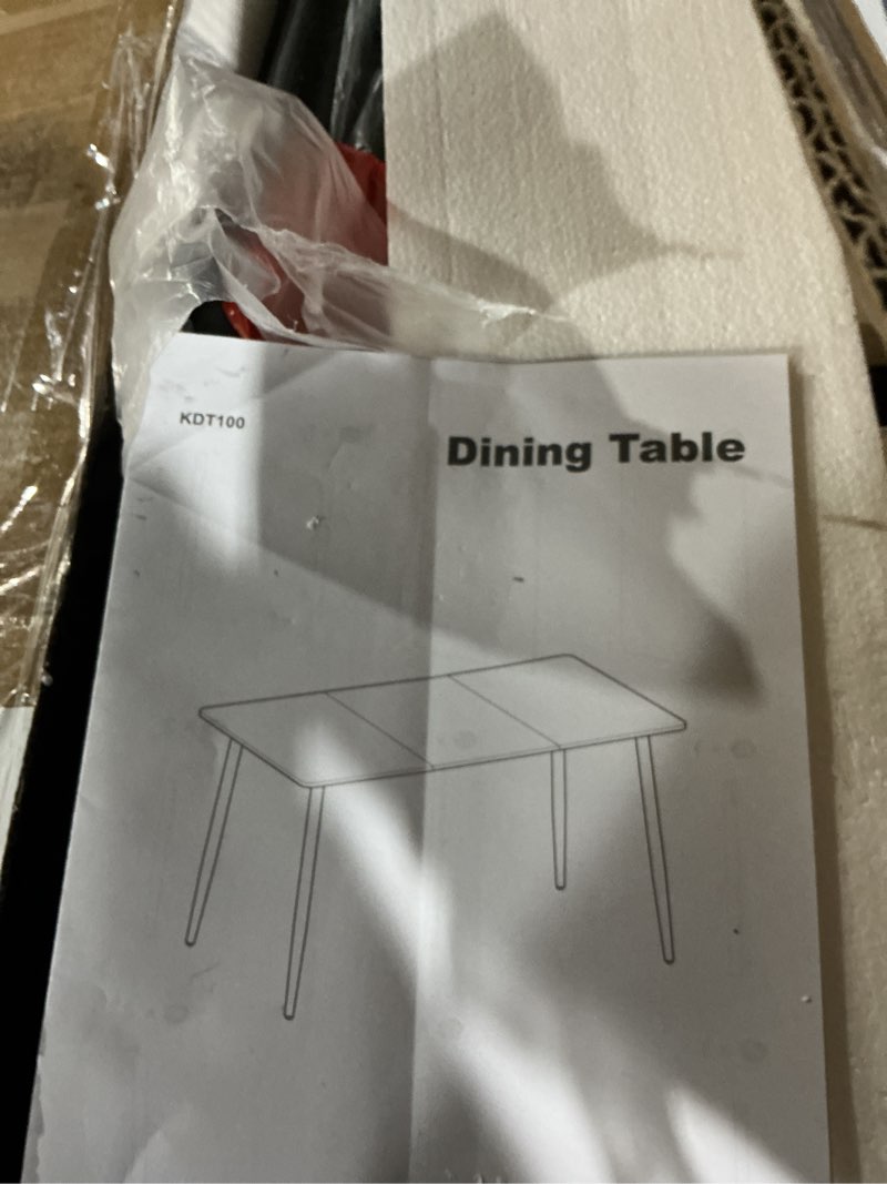 Condition photo showing Good Condition for (Similar to) Devoko Home Acacia Wood Dining Table 6-Person Indoor Outdoor Table with Iron Legs, Sandblast Finish, Natural Stained, Rustic Metal, 69 * 33 * 30 inch