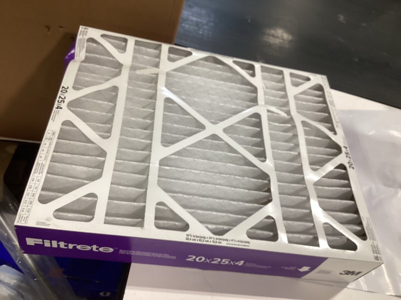Condition photo showing Good Condition for filtrete 20-in w x 25-in l x 4-in merv 12 1550 mpr allergen, bacteria and virus electrostatic pleated air filter