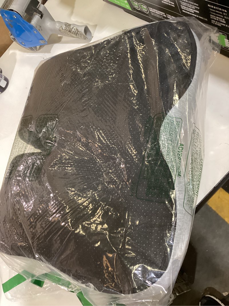 Condition photo showing As Is for seat cushion, office chair cushions for tailbone relief, seat cushions for office chair with l-shaped ergonomic design & adjustable strap, memory foam chair cushion for long sitting worker(black gray)