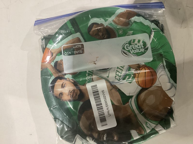 Condition photo showing Good Condition for 40pack boston american celtics party supplies include 20 plates, 20 napkins for the birthday party decoration 12
