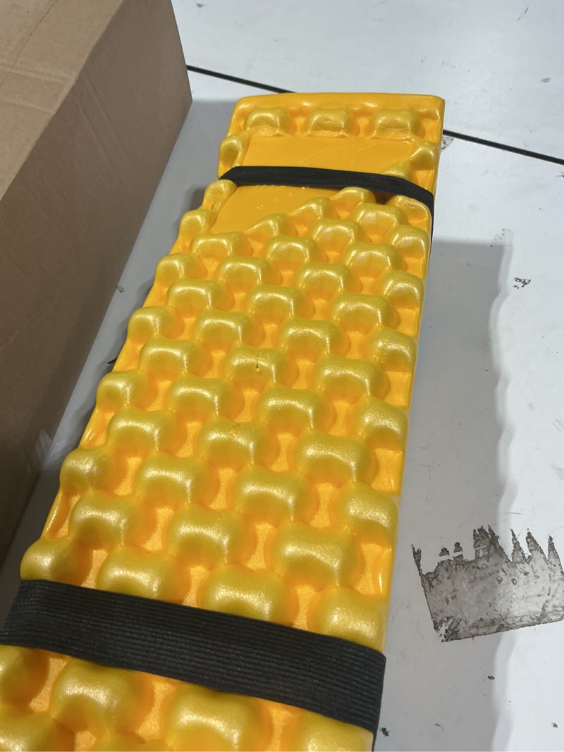 Condition photo showing Good Condition for fochier f stadium seat pad, camping foam pad, foldable z stadium seat cushion insulated sitting pad for camping backpacking stadium outdoor picnic, hiking, mountaineering,bleachers yellow-1pc