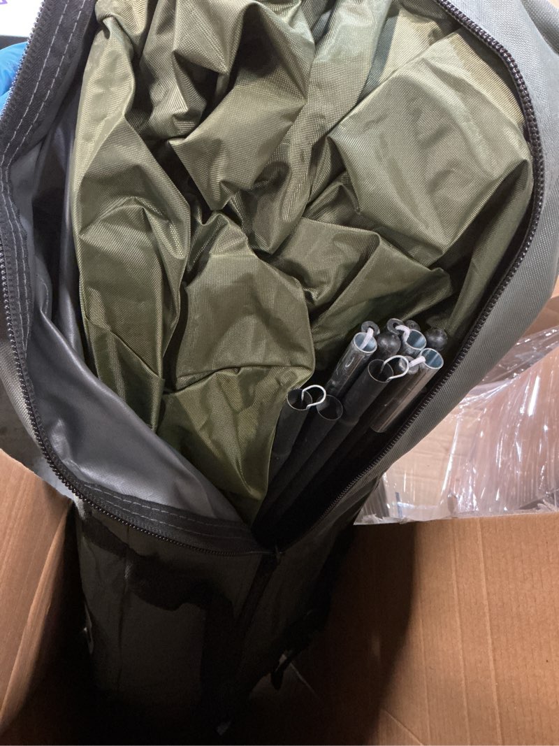 Condition photo showing Good Condition for vevor pop up gazebo screen tent, 10 x 10 ft large 6-sided camping canopy tent with removable top & carry bag, quick-set & bite-proof, screen house sun shelter for 6-8 persons backyard patio, green army green 10 x 10 ft