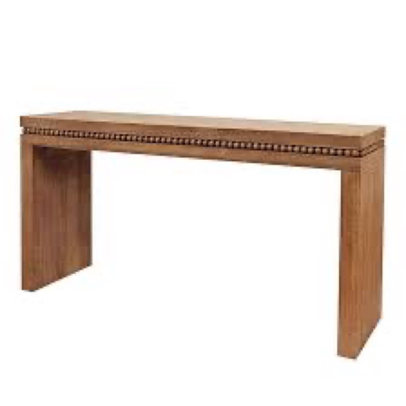 64" Wooden Console Table Decorated with Wooden Balls
