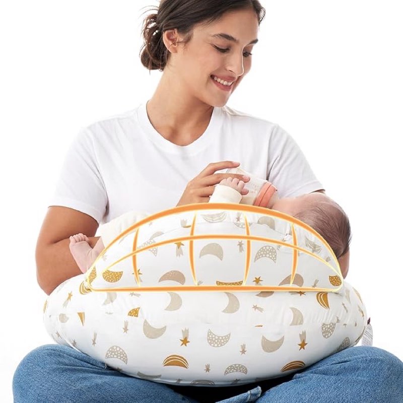  momcozy original nursing pillow and positioner, plus size breast feeding pillow for more support for mom and baby boy or girl?baby essentials for nursing or bottle feeding and removable cotton cover