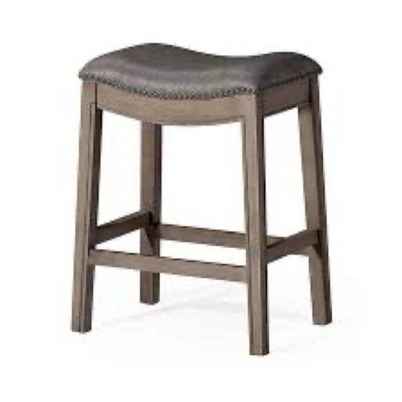 maven lane adrien backless saddle stool with faux leather upholstery