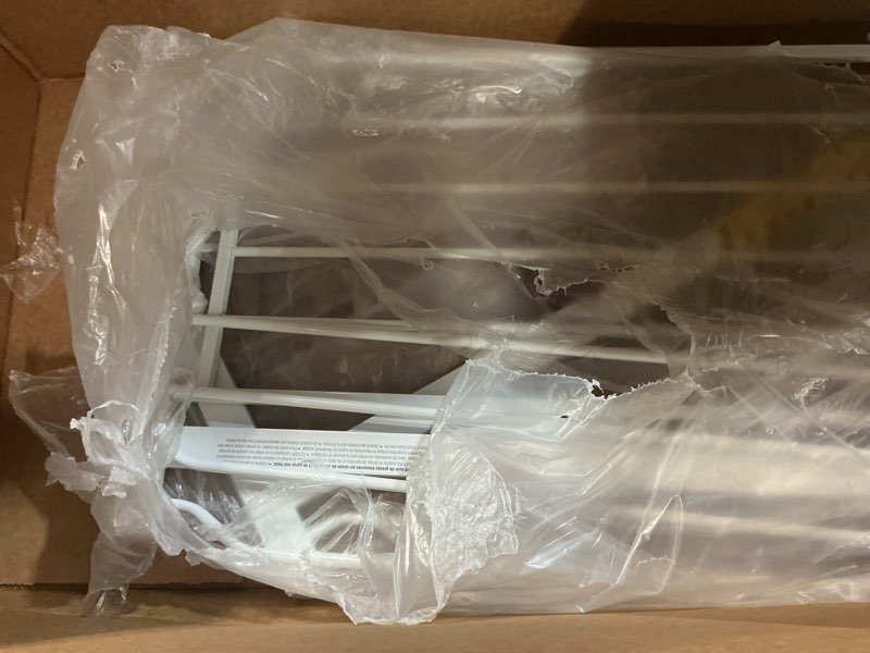 Condition photo showing As Is for babelio safety gate door fits for stairs, narrow and wide doorways with auto close, easy install, no drilling, pressure mounted for baby, child, pets, dog/puppy, 26''-40'', white white 30"tall 26"-40" wide