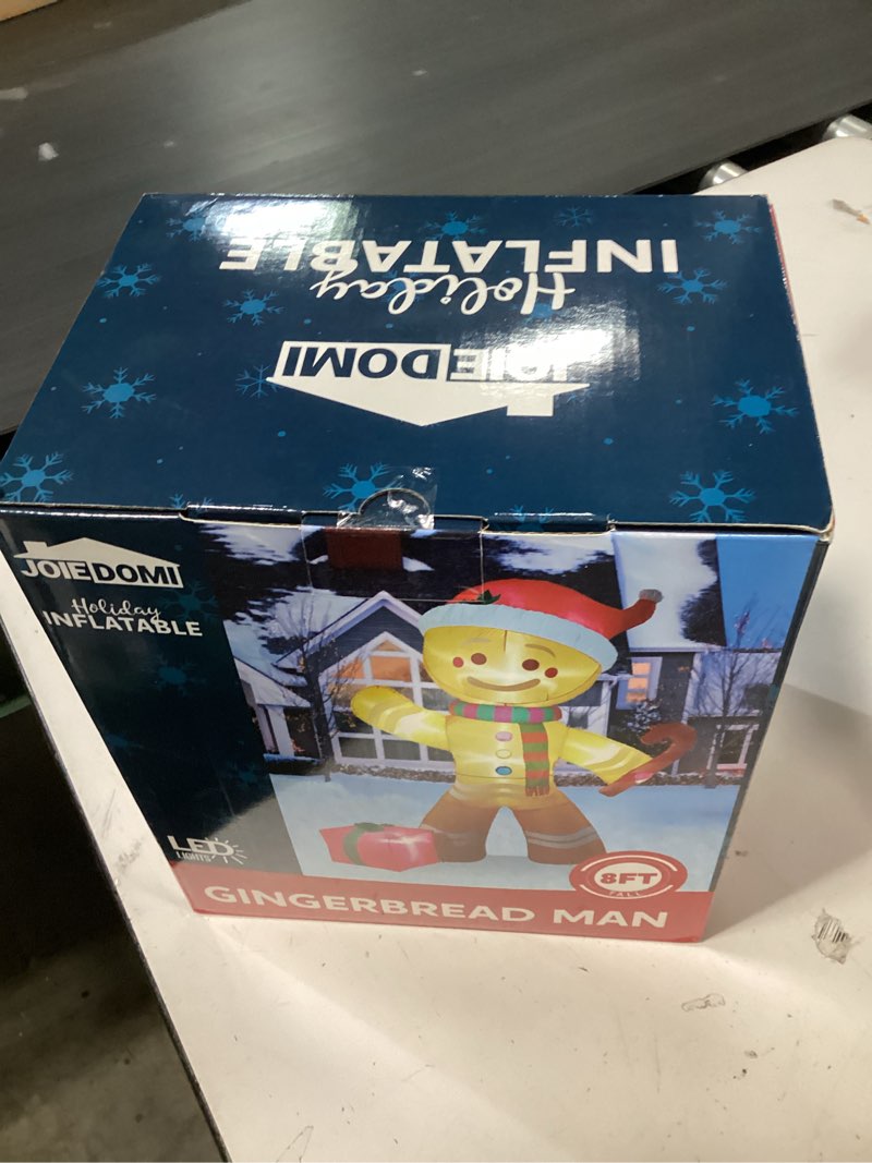 Condition photo showing New/Like New for Joiedomi Christmas Inflatables Gingerbread Man with Candy Cane, Christmas Blow Ups Gingerbread Inflatable Yard Decoration with Build-in LEDs for Xmas, Party, Outdoor, Yard, Garden, Lawn Décor