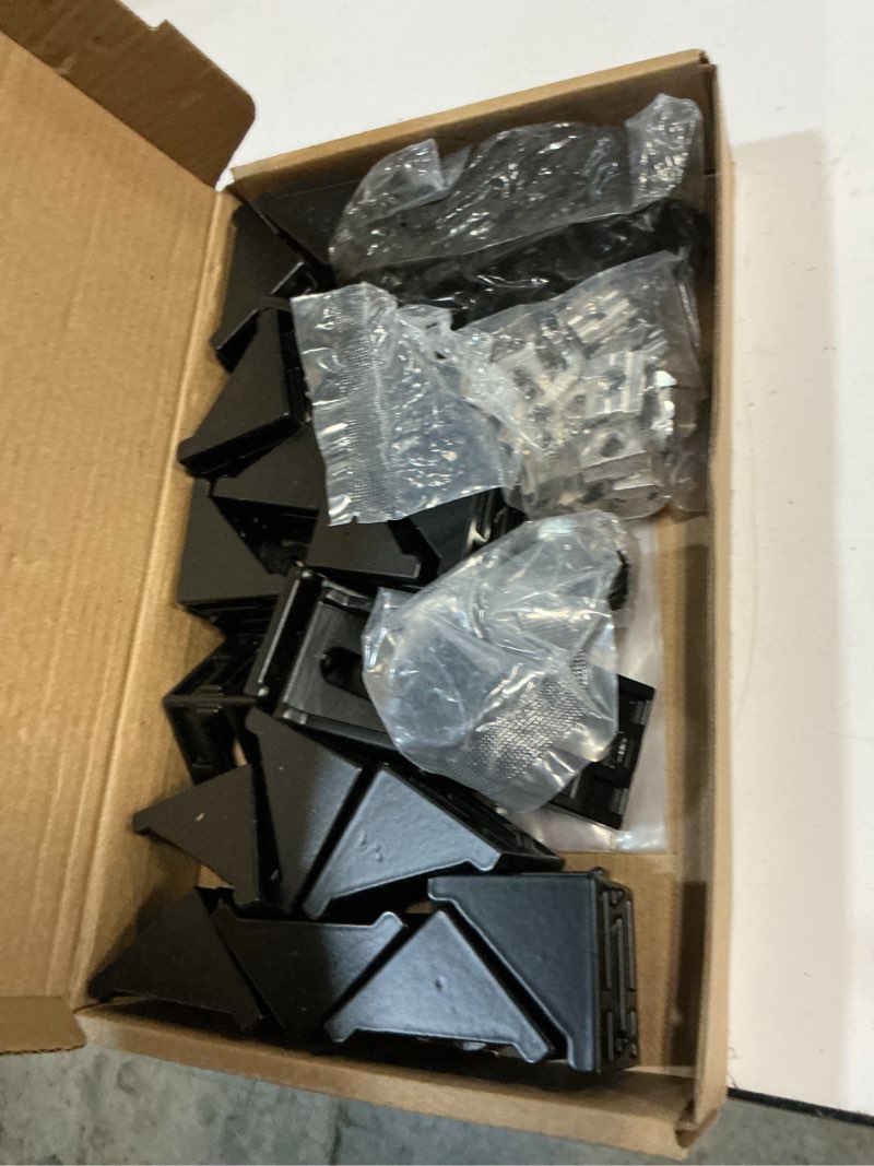 Condition photo showing New/Like New for 20 set black 4040 series aluminum extrusion profile connector, includes 1pc wrench, 20pcs 3540 corner bracket, 40pcs m8 t-slot sliding nuts and hex screw bolt for 20s aluminum rail accessories 20 set black 4040 series with m8 screw nut