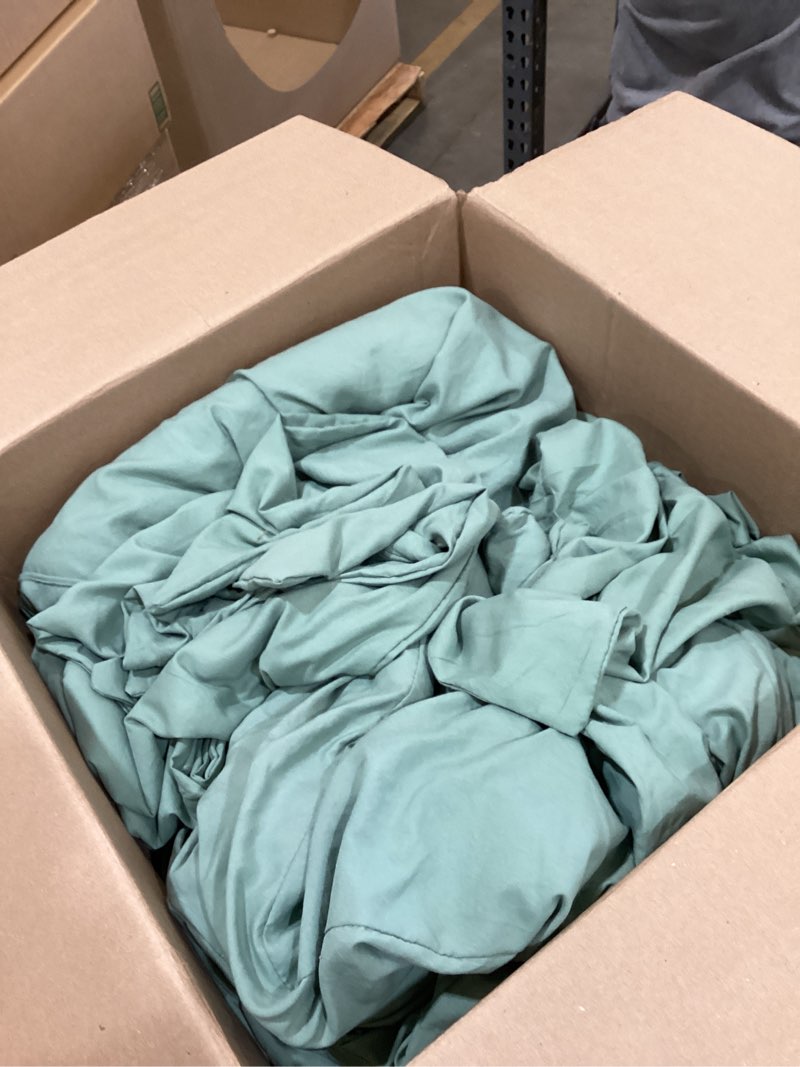 Condition photo showing Good Condition for bedsure california king size comforter set, sage green soft prewashed bedding for all seasons, 3 pieces gentlesoft™ bed set, 1 lightweight comforter (104"x96") and 2 pillowcases (20"x36") california king(104"x96") 11 - sage green