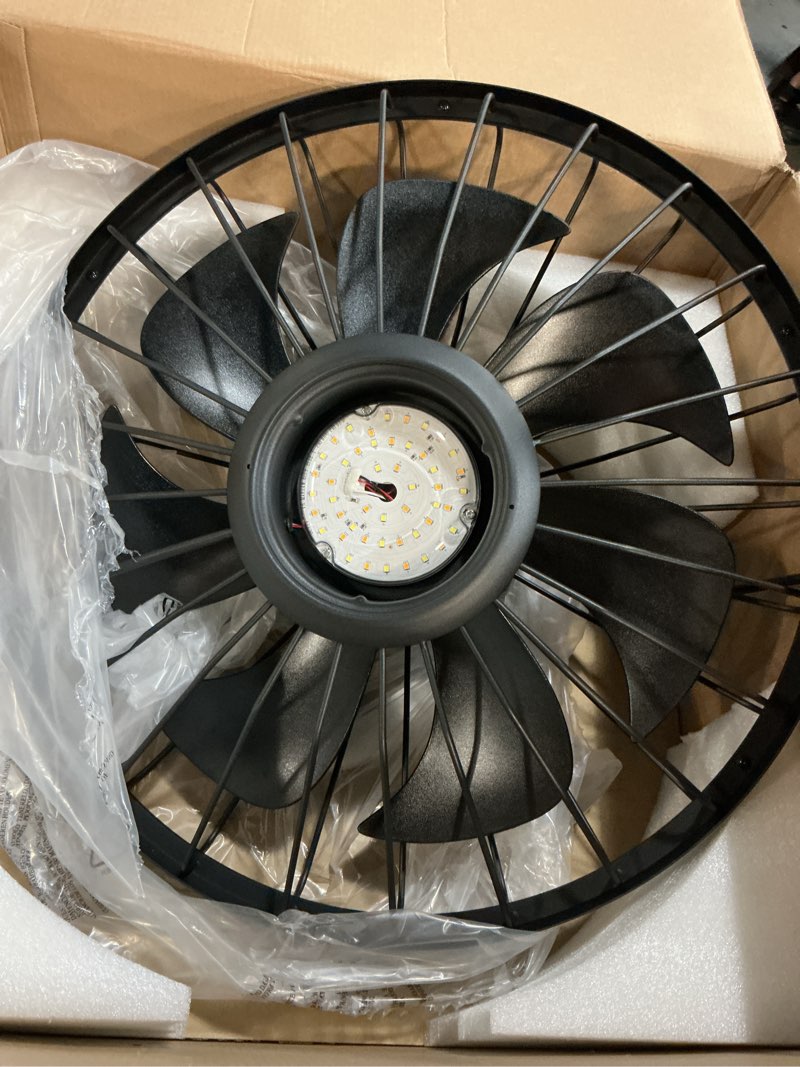 Condition photo showing Good Condition for outdoor ceiling fan shop hinnixy 20 in. outdoor matte black waterproof 6-speed 0-100% dimming clip mount standard ceiling fan with lights, remote, app