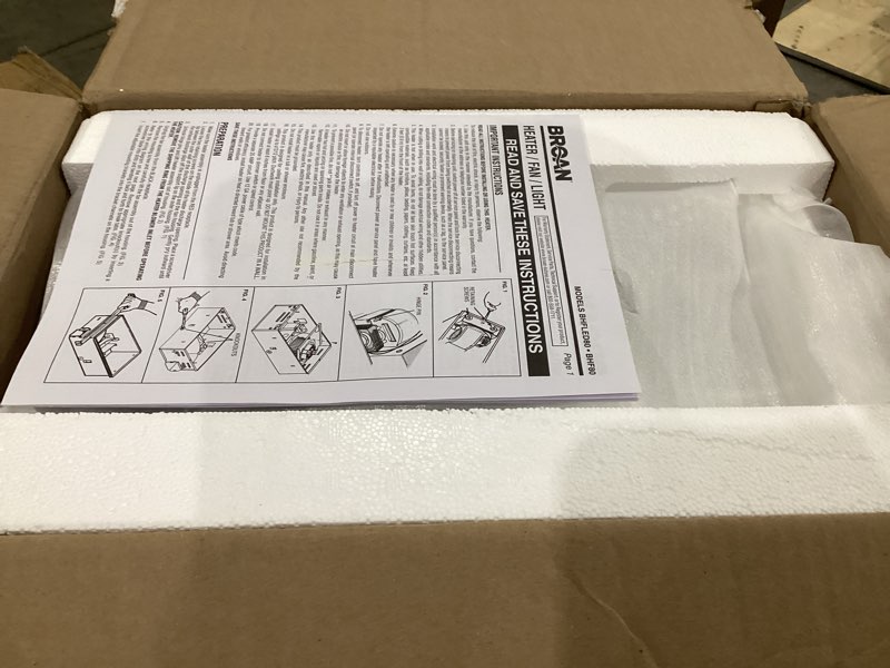 Condition photo showing Good Condition for broan-nutone bathroom exhaust fan with heater quiet 1.5 sones, 80 cfm and 3-level cct lighting, powerful ventilation and warm comfort for any bathroom 80 cfm led light fan and heater