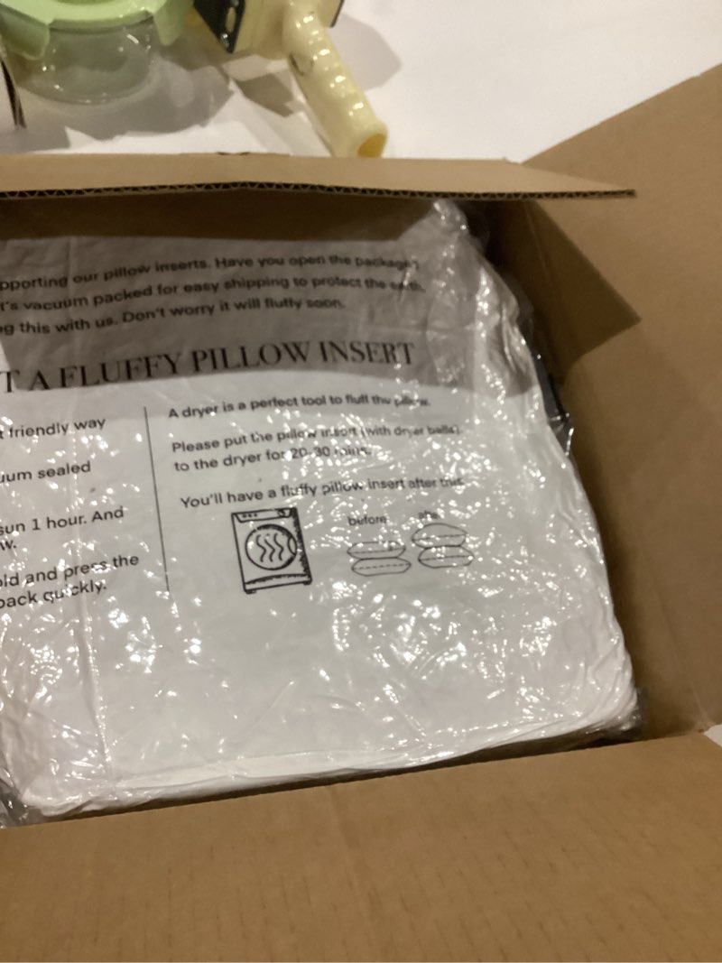 Condition photo showing Good Condition for 18x18 Decorative Throw Pillow Inserts-Down Feather Pillow Inserts-Square-Cotton Fabric-Set of 2-White.