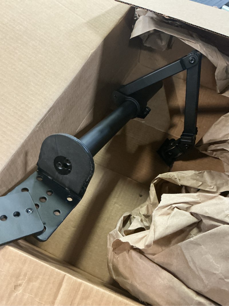 Condition photo showing As Is for Single LCD Computer Monitor Free-Standing Desk Stand Mount Riser for 13 inch to 32 inch screen with Swivel, Height Adjustable, Rotation, Vesa Base Stand Holds One (1) Screen up to 77Lbs(HT05B-001)) Black