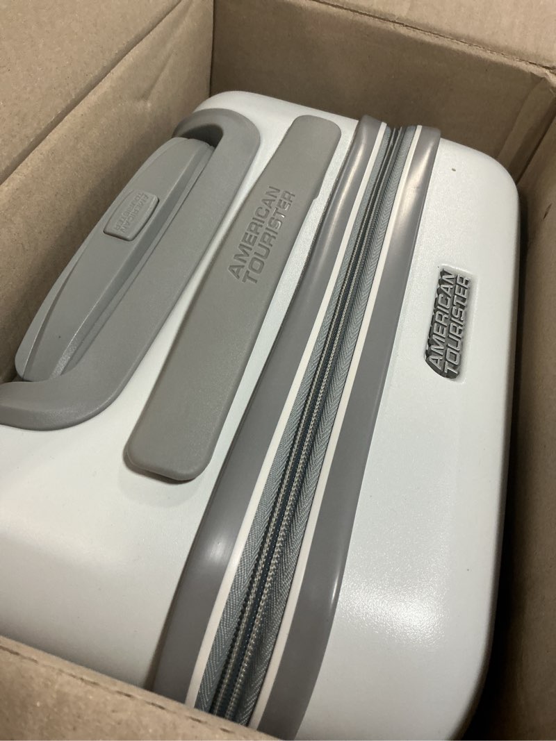 Condition photo showing Good Condition for american tourister fathead underseater carry-on luggage - airline approved - customize with favorite sports or character decal - durable abs hardshell - rightheight™ adjustable handle - white underseater white