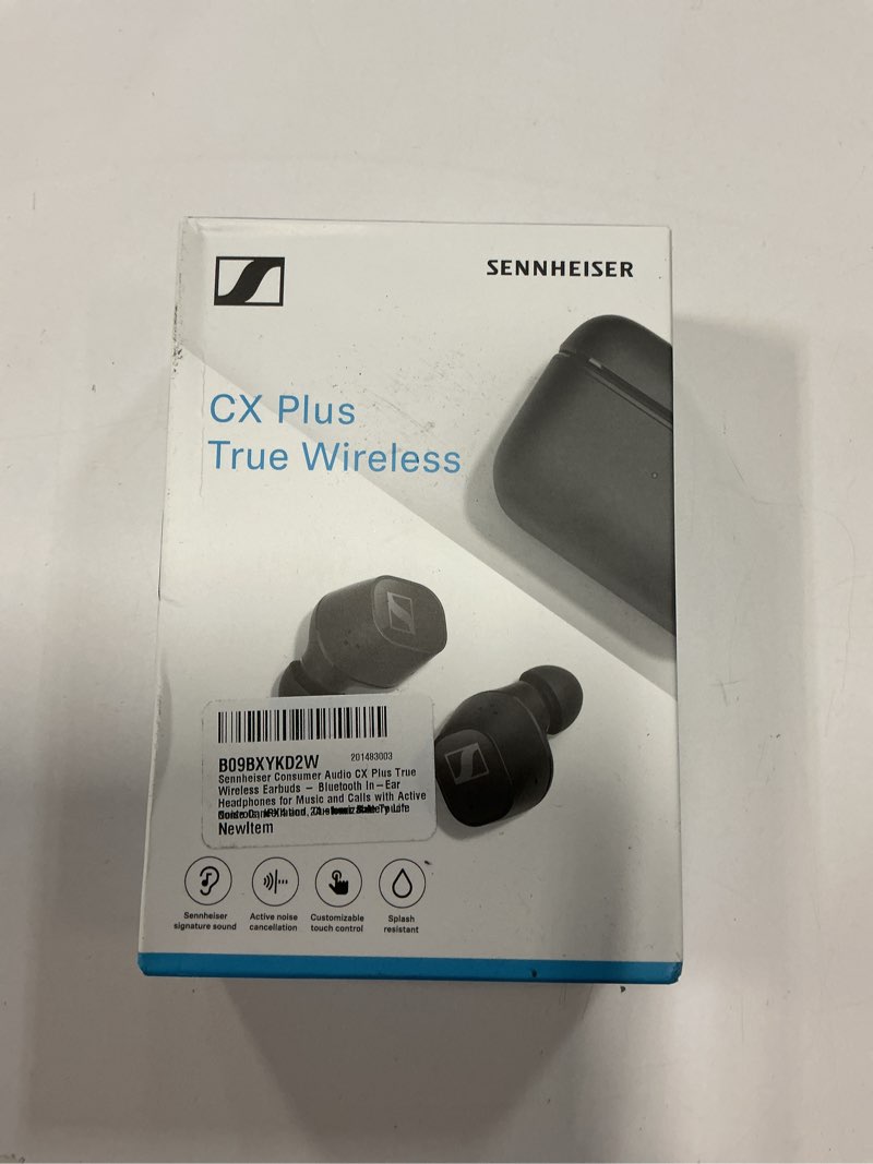 Condition photo showing New/Like New for Sennheiser Consumer Audio CX Plus True Wireless Earbuds - Bluetooth In-Ear Headphones for Music and Calls with Active Noise Cancellation, Customizable Touch Controls, IPX4 and 24-hour Battery Life CX Plus TW Black