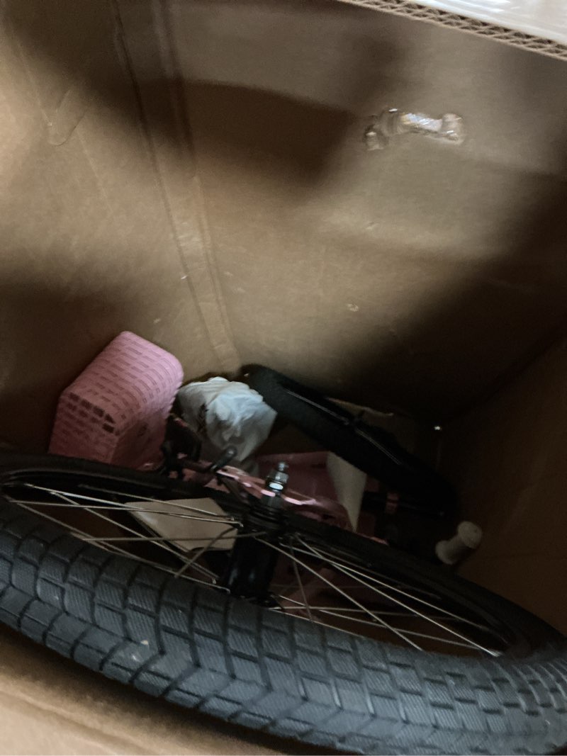 Condition photo showing As Is for KEANO Zinnia 14 16 20 Inch Kids Bike for Girls Ages 3-10 Years, Girls' Bikes with Training Wheels, Streamers, Basket and Doll Seat, Children Bicycles Pink 20 Inch With Kickstand