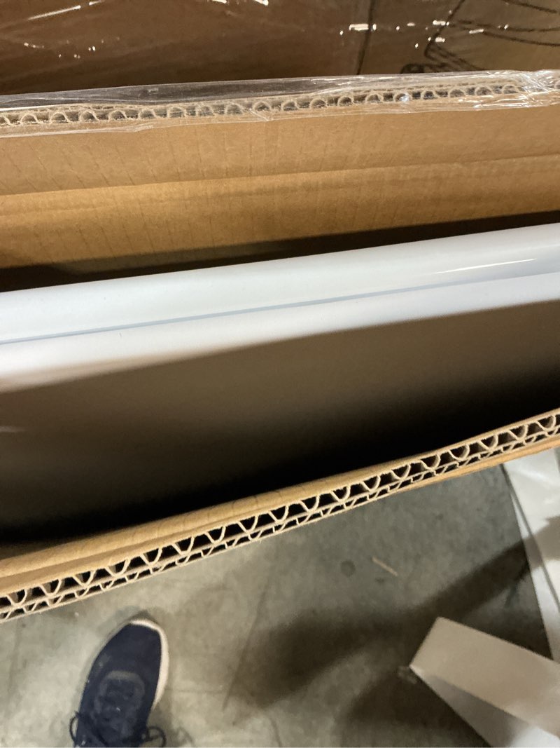 Condition photo showing New/Like New for KAIHAOWIN Square Folding Table Vinyl Upholstery Card Table Dining Party Table with Collapsible Legs Portable for Indoor Outdoor-White White Square-80CM