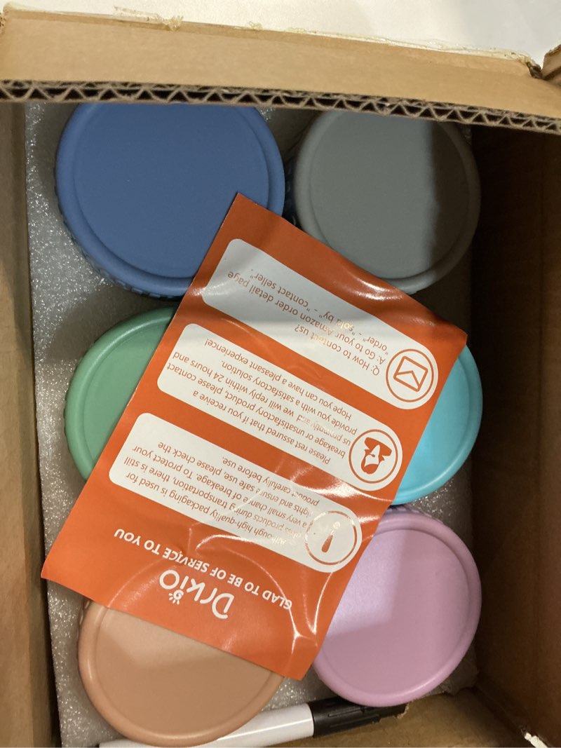 Condition photo showing Good Condition for DRKIO 6 Pack Glass Baby Food Storage Containers - 4 Oz Baby Food Jars with Lids Baby Food Maker Microwave Dishwasher Freezer Safe 100% Leak Proof BPA Free Reusable 4 Oz - Multicolor
