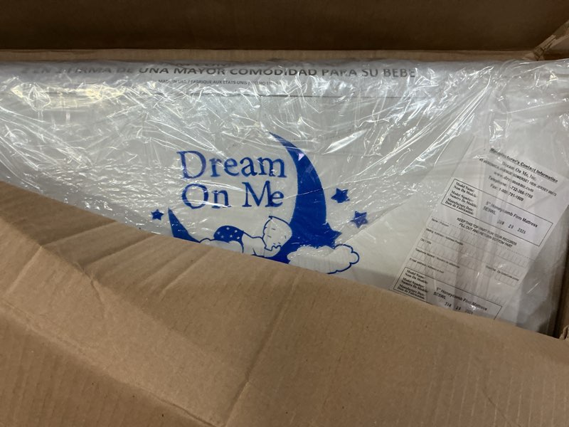 Condition photo showing New/Like New for Dream On Me Honeycomb Orthopedic Firm Fiber Standard Baby Crib Mattress, Greenguard Gold and JPMA Certified, 5” Fiber Core Optimum Support, Fits Crib and Toddler Bed, Waterproof Vinyl Cover White