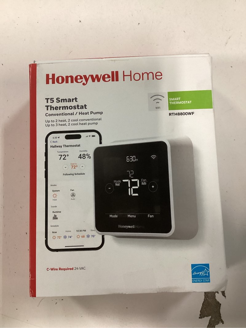 honeywell home rth8800wf2022, t5 wifi smart thermostat, 7 day-programmable touchscreen, alexa ready, geofencing technology, energy star, c-wire required