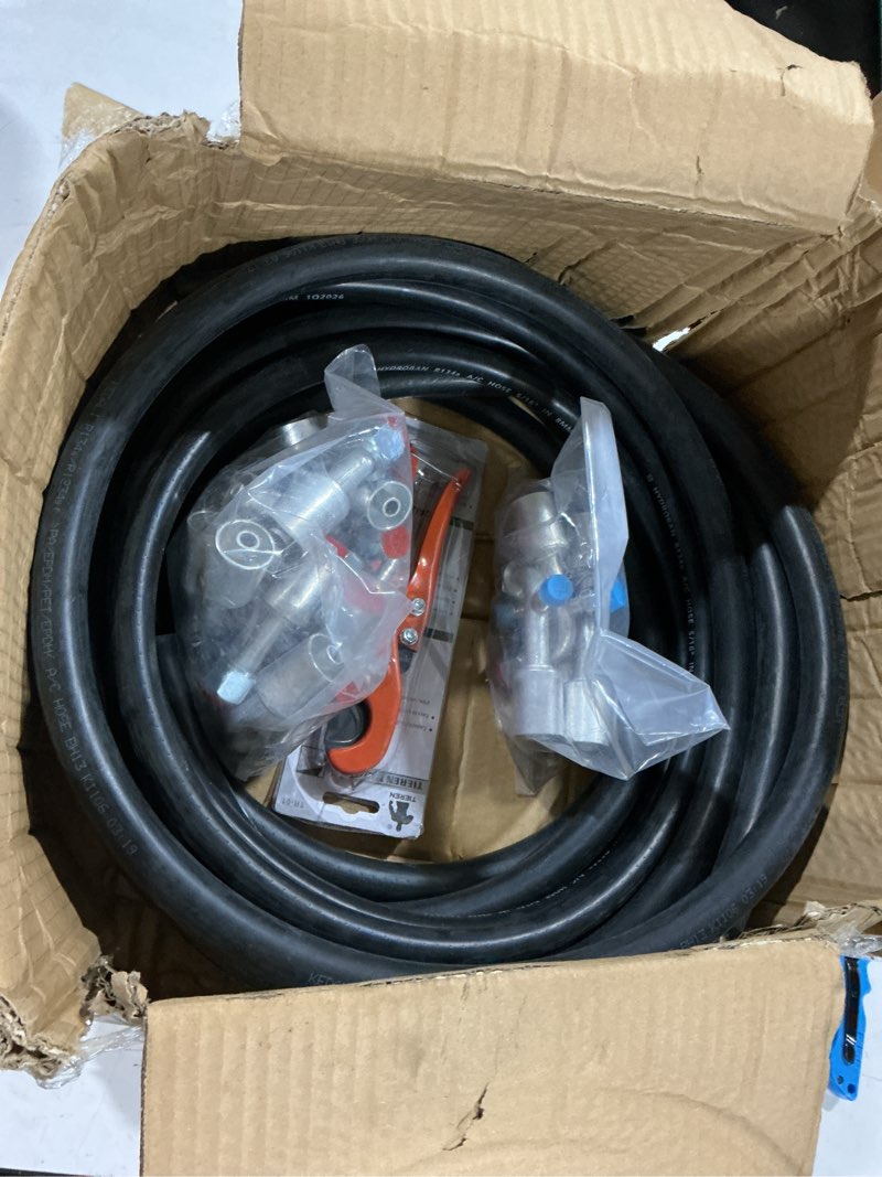 Condition photo showing Good Condition for 26pcs 9.5ft air conditioning hose and fitting kit includes 9.5ft #6#8#10 ac hoses and #6#8#10 ac fittings and pipe cutter