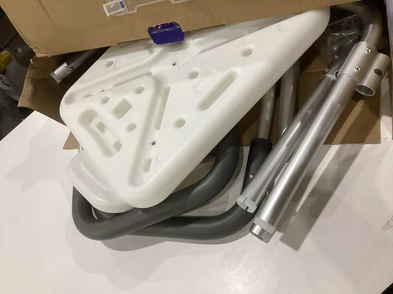 Condition photo showing As Is for medline shower chair seat with padded armrests and back | heavy duty shower chair for bathtub | slip resistant shower seat with adjustable height | shower chair for inside shower with 350 lb capacity