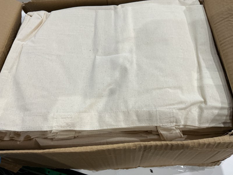 Condition photo showing Good Condition for topdesign 48-pack economical 16"x15" cotton tote bags, lightweight medium reusable grocery shopping cloth bags, suitable for diy, advertising, promotion, gift, activity medium beige 48