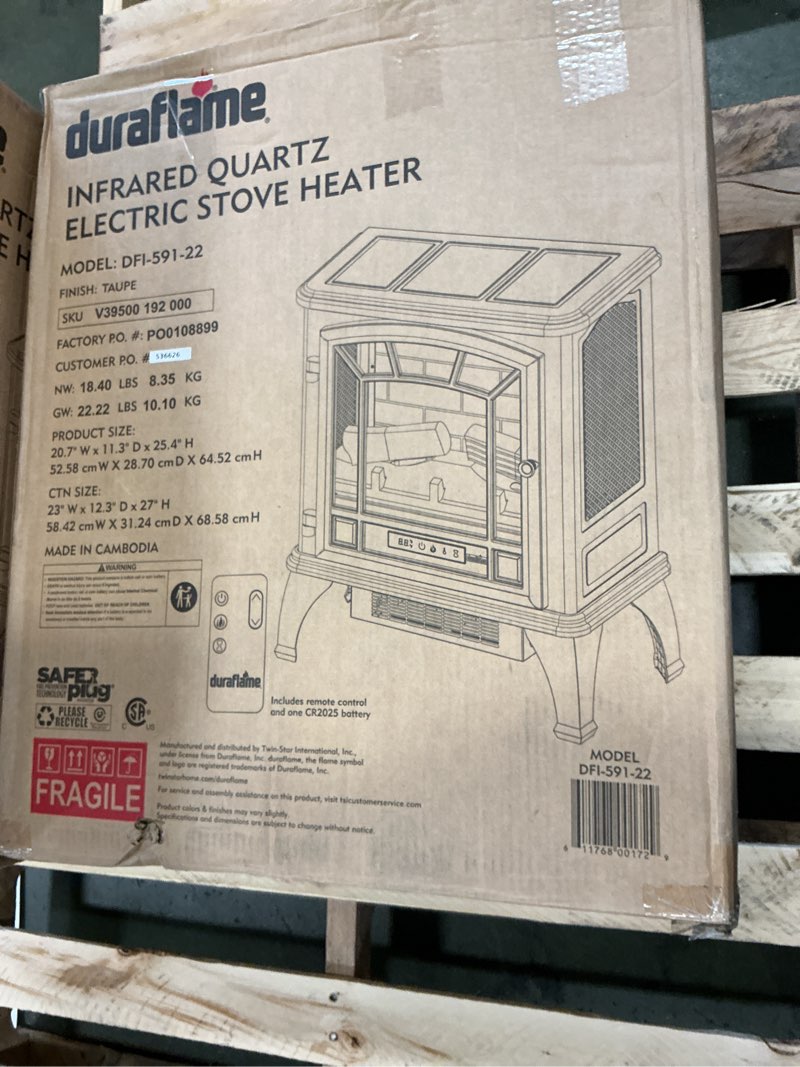 Condition photo showing New/Like New for duraflame Infrared Quartz Electric Stove Heater - DFI-591-22 - Taupe