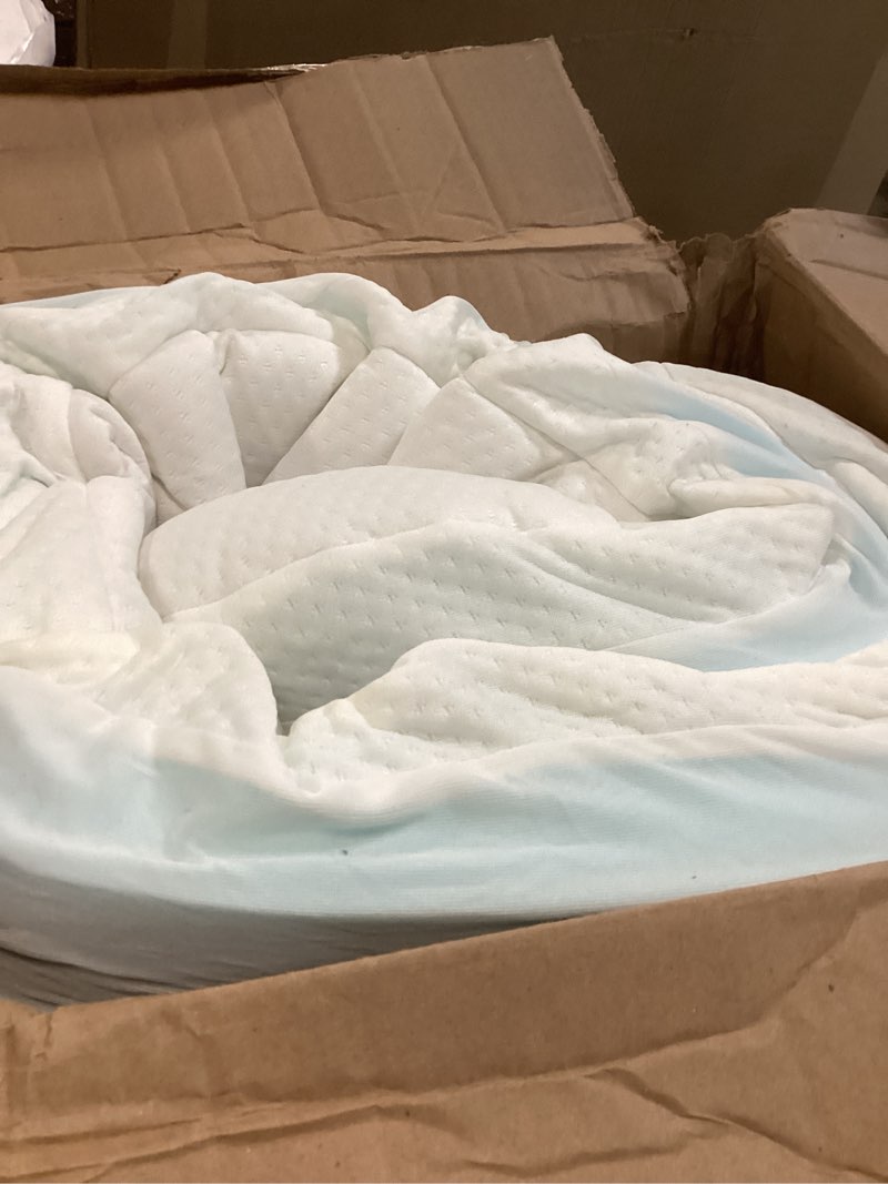Condition photo showing As Is for (Similar)(unknown size) 3 Inch Gel Memory Foam Mattress Topper Queen Size, Cooling Bed Topper for Pressure Relief with Removable Breathable Soft Cover, CertiPUR-US Certified 3 Inch(Topper with White Cover) 