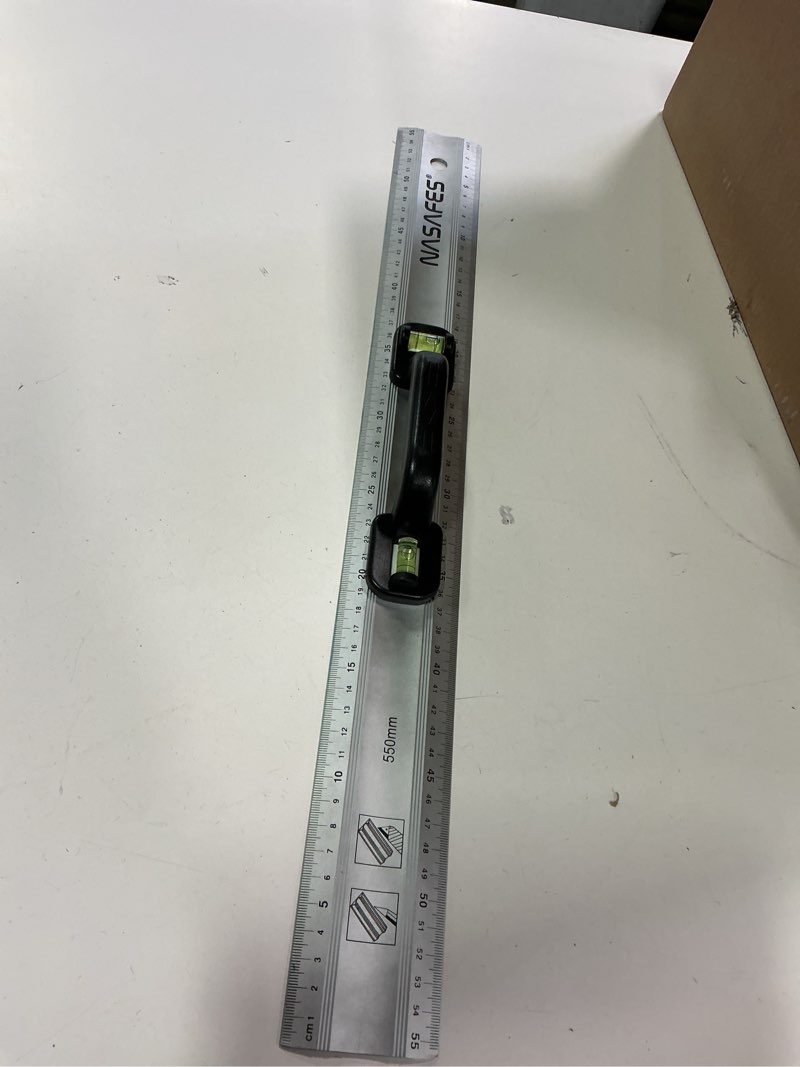Condition photo showing As Is for Aluminum Straight Edge Ruler with Handle, The Only Centimeter Ruler with a Handle in The USA, Ideal Ruler for Cutting, Much Safer Because of The Handle. Easy to Use and Light Weight.