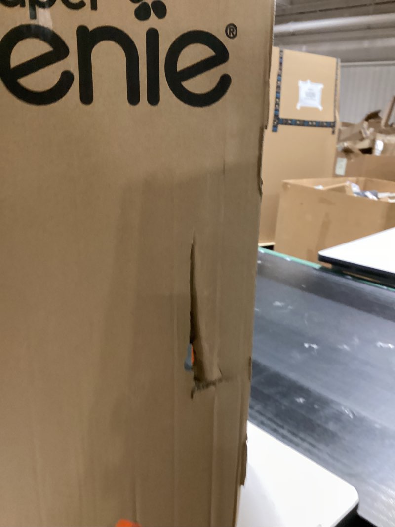 Condition photo showing New/Like New for Diaper Genie Platinum Pail (Stone Grey) is Made in Durable Stainless Steel and Includes 1 Easy Roll 