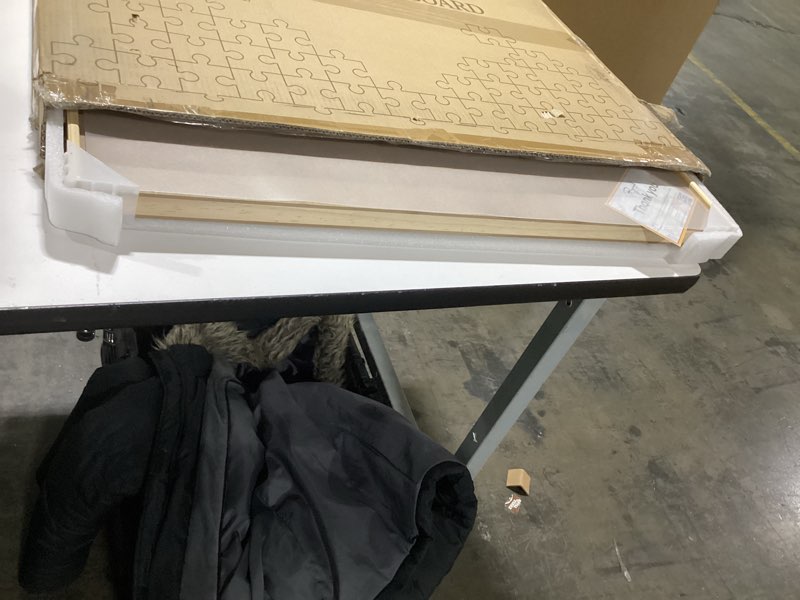 Condition photo showing Good Condition for 1000 Piece Rotating Puzzle Board with Drawers and Cover - 4 Drawers, Wooden Jigsaw Puzzle Table | 30” X 22”| Jigsaw Puzzle Board - Portable Puzzle Tables for Adults and Kids by Beyond Innoventions 1000 Pieces