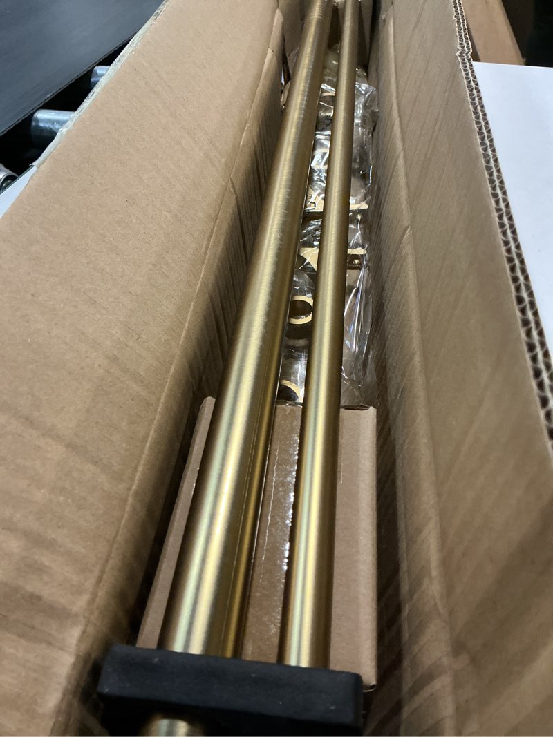 Condition photo showing Good Condition for Double Curtain Rod, 1 inch Window Telescoping Drapery Double Rod 36 to 72 Inches (3-6 Feet), Classical Ball Finials,Premium Aluminum Brackets,Warm Gold 36-72" Warm Gold