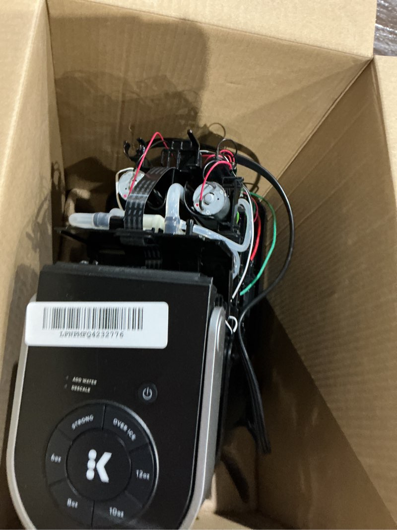 Condition photo showing As Is for keurig k-supreme single serve k-cup pod coffee maker, multistream technology, 4 brew sizes, 66oz dual-position removable reservoir, black black coffee maker