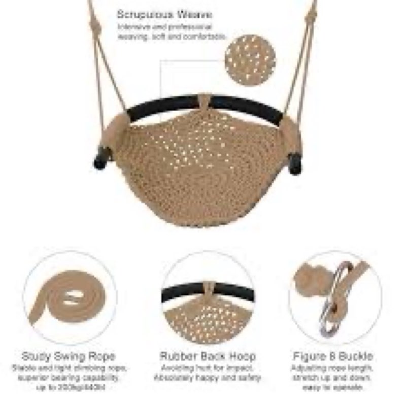 jksmart 2 pack kids swing seat, heavy duty rope play secure children swings set, toddler swing chair