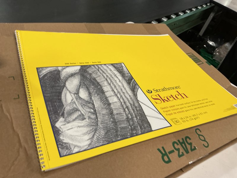 Condition photo showing Good Condition for Strathmore 300 Series Sketch Pad, 18x24 inch, 30 Sheets, Side Wire - Artist Sketchbook for Drawing, Illustration, Art Class Students 18x24 inch Pad
