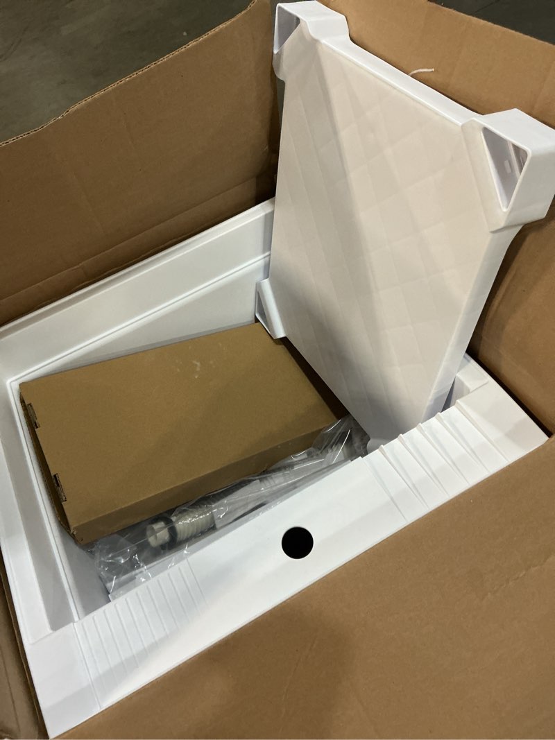 Condition photo showing Good Condition for project source 24-in x 24-in 1-basin white freestanding utility tub with drain and faucet