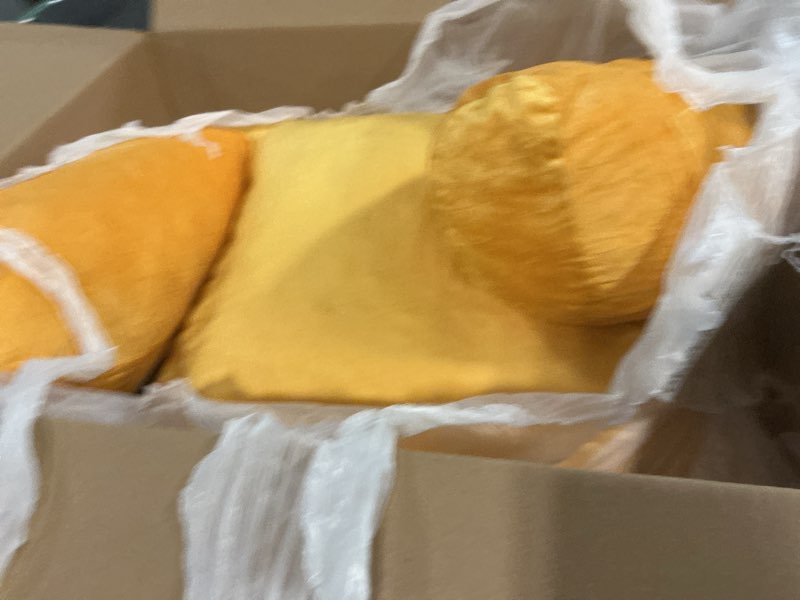Condition photo showing Good Condition for Reading Pillow for Sitting in Bed Adult, X-Large Reading Pillow with Shredded Memory Foam, Back Pillow for Sitting Up with Extend Arms, Pockets, Bed Pillow with Washable Cover, Yellow Yellow 19" H
