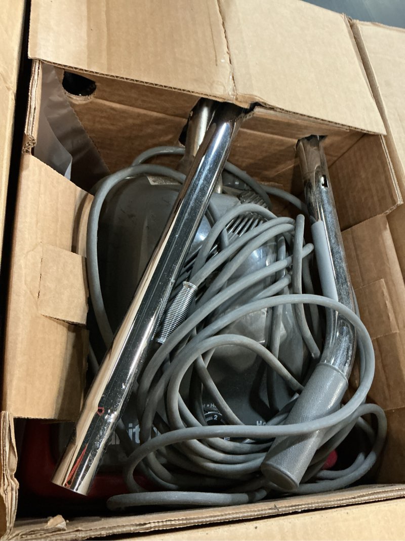 Condition photo showing As Is for sanitaire sc679k tradition upright commercial bagged vacuum, red