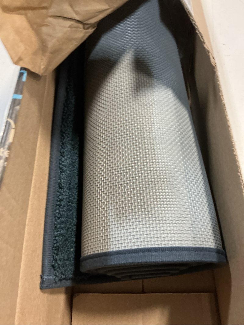 Condition photo showing Good Condition for machine washable runner rug 24" x 70", non slip kitchen mat for floor, absorbent entryway rug for kitchen, bedroom, hallway, bathroom, door (roll packing) 24" x 70" navy blue