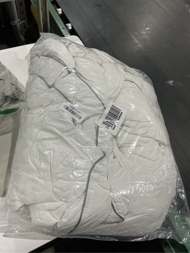 Condition photo showing Good Condition for goose down comforters 100% cotton shell queen size comforter luxury duvet insert, all season white bed comforter medium warmth goose down duvet,430 thread (queen 90x90) white queen(90x90")
