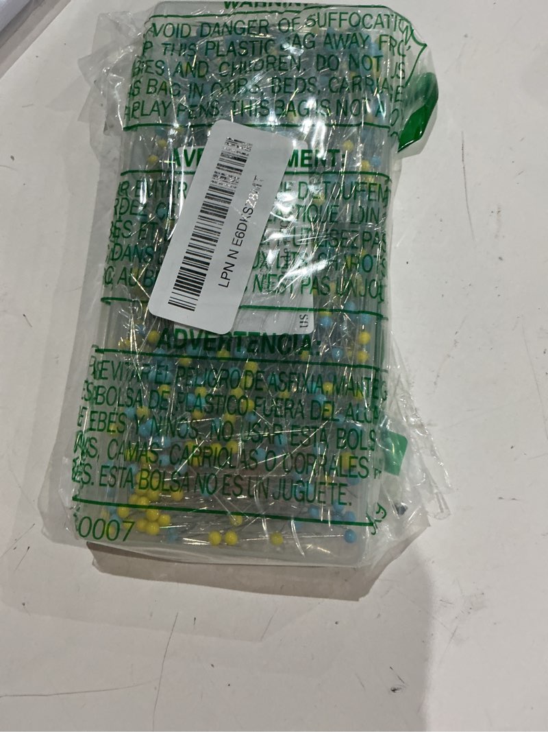 Condition photo showing As Is for 600 pcs straight pins,1.75in quilting pins long,yellow and blue glass head sewing pins for fabric,stainless steel dressmaker for sewing, crafts, jewelry making, diy