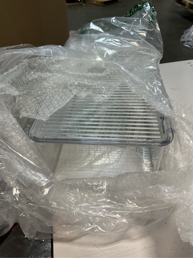 Condition photo showing Good Condition for mDesign Plastic Closet Organizer Bin w/Pull Out Drawer - Slim Stackable Storage for Closet - Organization for Accessories, Bags, Totes, Small Linens, and More - Lumiere Collection - 2 Pack - Clear 8 x 6 x 6 (Pack of 2)