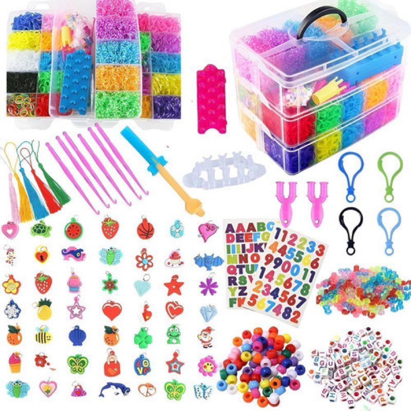 MEDA Elastic Bracelet Kit, 17,500 Pieces, Storage Box for Kids