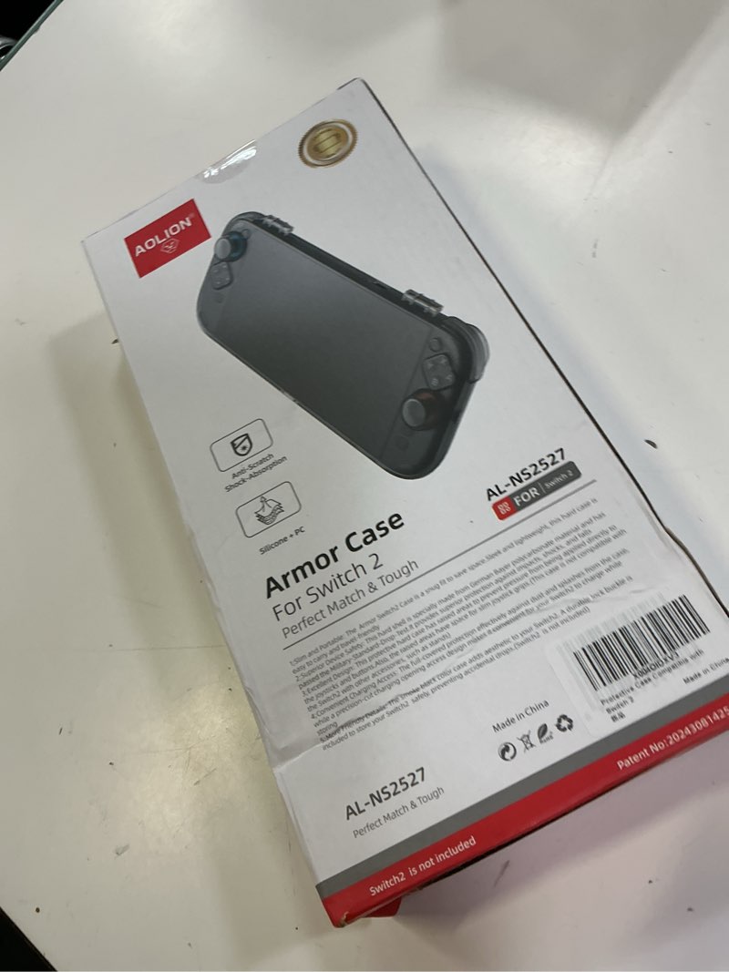 Condition photo showing New/Like New for protective case for switch 2, aolion accessories for switch 2 with clear acrylic shell, dust plugs, tempered glass screen protector for switch 2 and 8 silicone thumb grips light