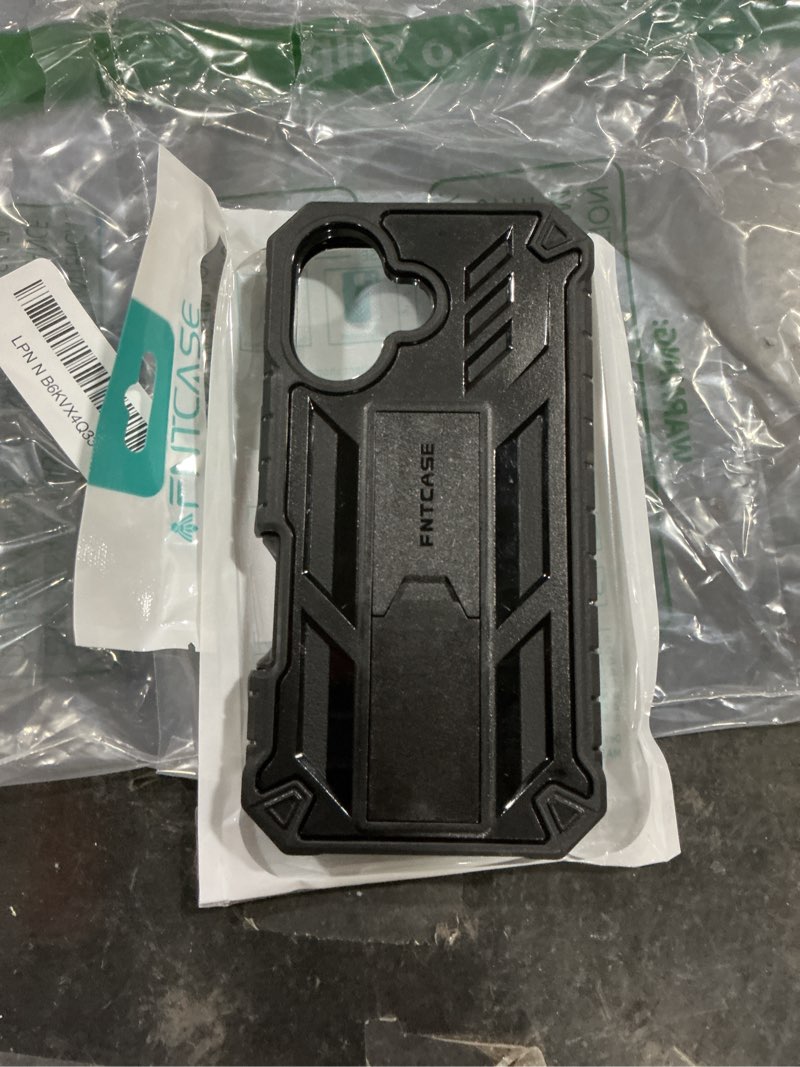 Condition photo showing Good Condition for fntcase for iphone 16 phone case: for iphone 16 case with kickstand shockproof military grade protective cover - dual layer full protection sturdy matte textured drop proof - 6.1 inch black for iphone 16 (6.1 inch) black