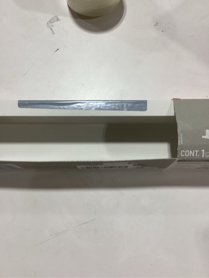 Condition photo showing New/Like New for Command Picture Ledge, 21" Damage Free Hanging Floating Shelf with Adhesive Strips, Quartz, No Tools Picture Hanger for Displaying Decorations and Photographs, 1 Ledge and 10 Command Strips