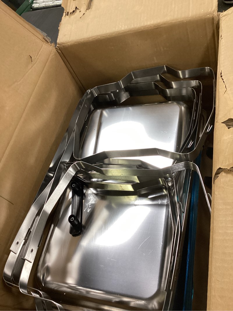 Condition photo showing New/Like New for Chafing Dishes for Buffet 4 Pack, 9 Quart Stainless Steel Chafing Dish Buffet Set with Folding Frame, Food Warmers for Parties, Catering Supplies, Banquets, and Weddings